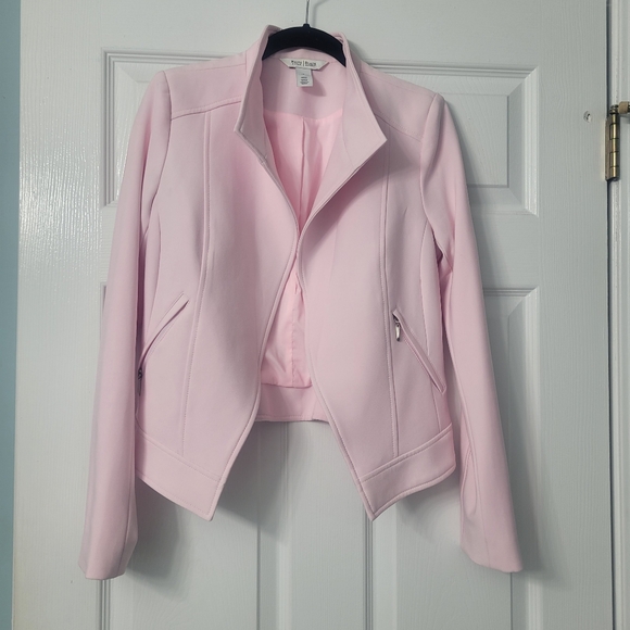 Women's Light Pink Moto Jacket - Picture 2 of 8